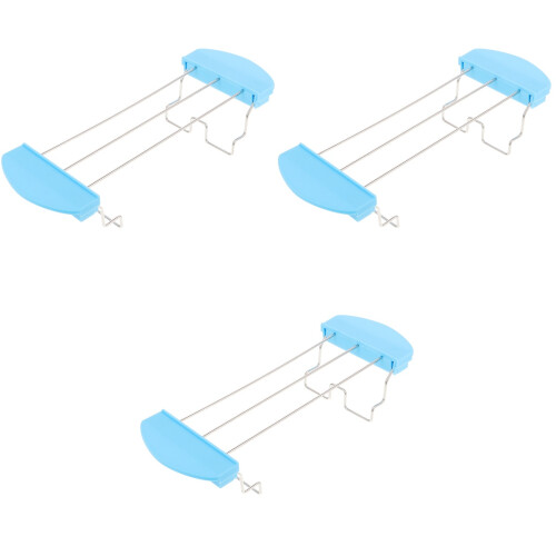 3Pcs Lightweight Toaster Sandwich Rack Sky-Blue Silicone Iron Roasting 2