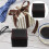 5Pcs Watch Storage Box Black PU Display Case for Men 10
