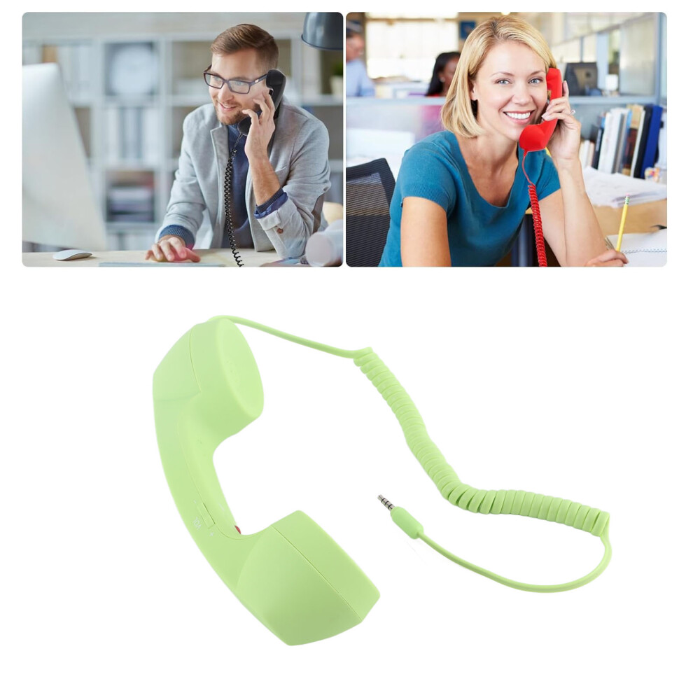 Vintage Usb C & 3.5Mm Stereo Handset Â Radiation Proof & Built-In Speaker Green 3791387442046