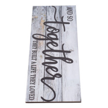 Wooden Wall Sign Together, 42x16cm, Waterproof & Odorless, Lightweight
