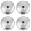 4Pcs Aluminum Pot Lid Replacement Silver Universal Pan Covers 5