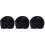 3Pcs Black Women Sleeping Cap Solid Color Hair Care Hat 4