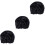 3Pcs Black Women Sleeping Cap Solid Color Hair Care Hat 5