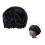 3Pcs Black Women Sleeping Cap Solid Color Hair Care Hat 10