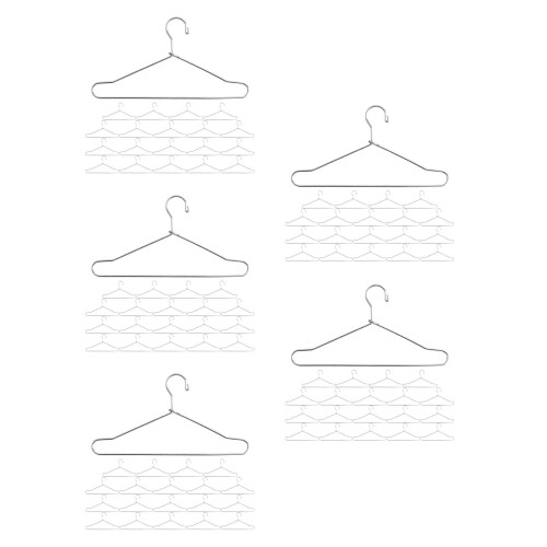 100Pcs Wire Metal Doll Clothes Hangers Silver Coat Rack Organizer 2