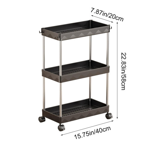 Utility Cart Heavy Duty 3-Tier Rolling Organizer 2