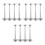 12Pcs Silver Kitchen Cabinet Hinges Strong Load Capacity Lid Support 6