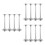 12Pcs Silver Kitchen Cabinet Hinges Strong Load Capacity Lid Support 7