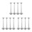 12Pcs Silver Kitchen Cabinet Hinges Strong Load Capacity Lid Support 9