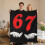 Funny Meme Blanket Number 67 Red Flannel Throw 2