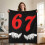Funny Meme Blanket Number 67 Red Flannel Throw 3