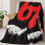 Funny Meme Blanket Number 67 Red Flannel Throw 6