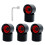 2Sets Double Row PU Roller Skates Wheels Black for Rough Surfaces 3
