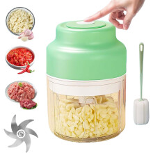 Electric Garlic Chopper, 4/6 Stainless Blades, 8.5oz/10.8oz, USB Rechargeable, 10-Second Chop, Portable – Compatible with KitchenAid