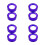 8Pcs Purple Finger Moistening Tool Sponge Cup for Handling 4