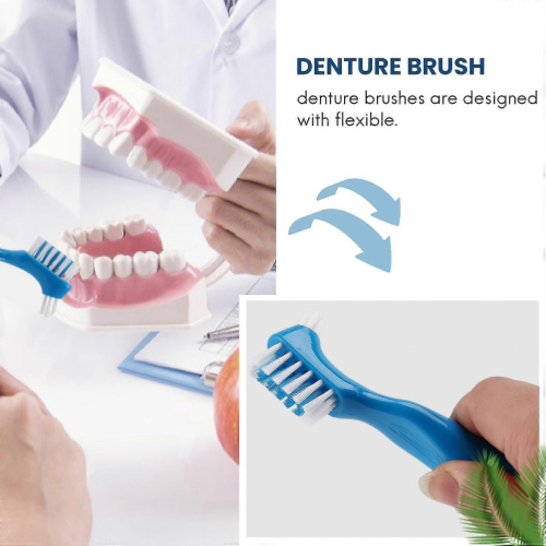 Denture brush 12 pack for hard denture cleaning and care 2