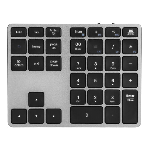 Widely Compatible Bluetooth Number Pad, Slim Aluminum Profile For Multi Function Keypad 2