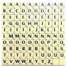 (100 pcs) A-Z Plastic Scrabble Tiles with Score Numbers, Alphabet Letters for Spelling Games, Educational Toy for Kids & Adults