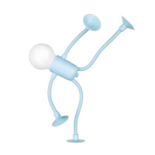 (Blue) Shape Changing LED Bedside Lamp with Suction Cup, Funny Night Light, Soft Glow DIY Cute Bulb Man Mini Night Light