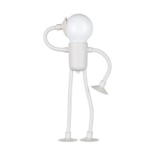 (White) Shape Changing LED Bedside Lamp with Suction Cup, Funny Night Light, Soft Glow DIY Cute Bulb Man Mini Night Light