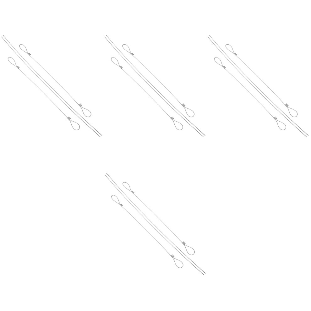 4Sets Adjustable Silver Wire Hanging Kit For Pictures And Luggage 3712694909312