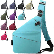 (Right Shoulder, Sky Blue) Anti-Theft Crossbody Bag for Women, Travel Security Purse with RFID Protection, Waterproof Oxford Fabric, Cut Resistant