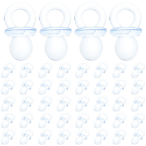 150Pcs Durable Plastic Mini Pacifiers Blue Baby Shower Party Decor 2