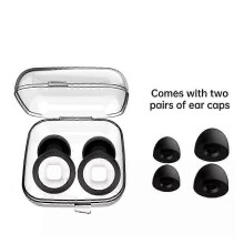 (black) Artevive Reusable Silicone Ear Plugs for Sleeping, Motorcycling, Swimming, Noise Reduction, Waterproof, 3 Pairs