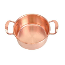 Copper Pot Soup Pot with Double Handles, 3.5 Qt Enameled Cast Iron Dutch Oven for Gas, Induction, Oven, Stovetop Cooking