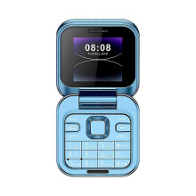 (Blue) 2024 New Mini Flip Phone Unlocked 2G Cell Phone Dual SIM Card Small Display Foldable Mobile Phone for Seniors Portable Backup Phone
