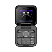 (Black) 2024 New Mini Flip Phone Unlocked 2G Cell Phone Dual SIM Card Small Display Foldable Mobile Phone for Seniors Portable Backup Phone
