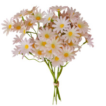 Gerbera-päivänkakkara-tekokukat, 1 varsi, pinkki ja vihreä, 14,5 x 27,5 cm, joustavat silkkitekokukat kiitospäivään, jouluun, häihin, kodin