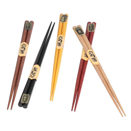Κλασικά ξύλινα ξυλάκια chopsticks, ανθεκτικά και υγιεινά, σετ 5 ζευγαριών σε ποικιλία 2