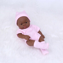 Reborn Baby Doll Black Skin 7.5 Inch Soft Vinyl Body Sweater
