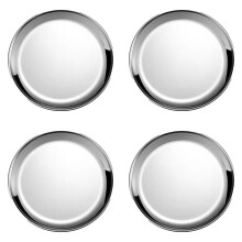 4PCS Stainless Steel Cat Bowls, 6.7" Shallow Flat Plates with Removable Non-Silicone Base, Whisker-Friendly for Wet Food & Water — Compatible with