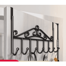 2 Pack Door Hanger Hooks for Hanging Clothes, Over The Door Towel Rack for Bathroom, Door Hanger Hook Fits 1-3/4" Thick Door, Black