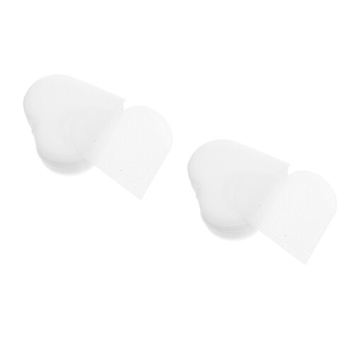 60Pcs White Heart-Shaped Pe Mesh Canvas for Needlepoint Crafts 2