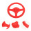 2Pcs Interactive Red Steering Wheel Toy Kids Driving Simulator Playset 10