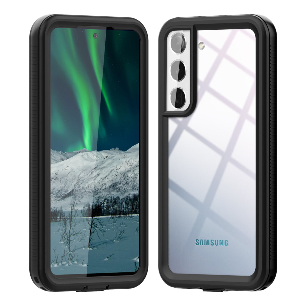 Compatible With Samsung Galaxy S22 Waterproof Case Â Hybrid Rugged, Built-In Screen Protector, Hand Strap, Wireless Charging Support, Black 9485826760481
