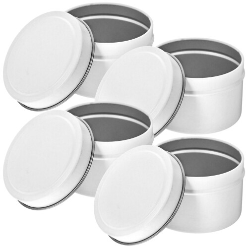 8Pcs White Iron Candle Jars DIY Empty Storage Holders for Tea Lights 1