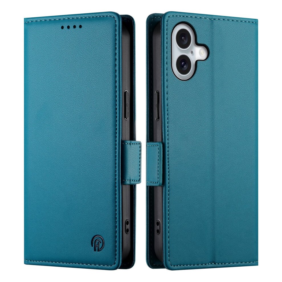 Wallet Case For Iphone 16 6.1" (2024), Pu Leather Folio With Magnetic Closure, Card Holder & Kickstand Â Compatible With Iphone 16 Blue 9193271967521