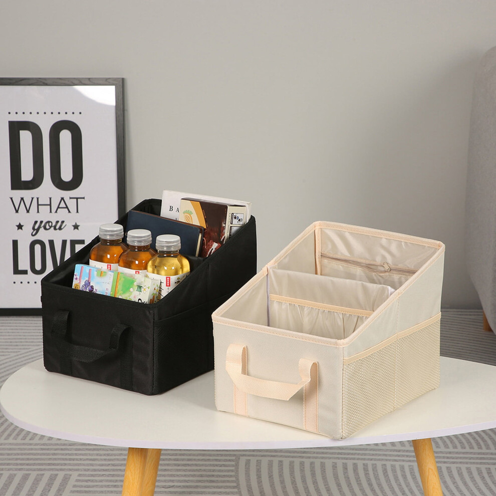 Foldable Car Seat Organizer Â Oxford Cloth, Dual-Use (Seat/Trunk), Multi-Pocket, Space-Saving, Beige 9485826760498