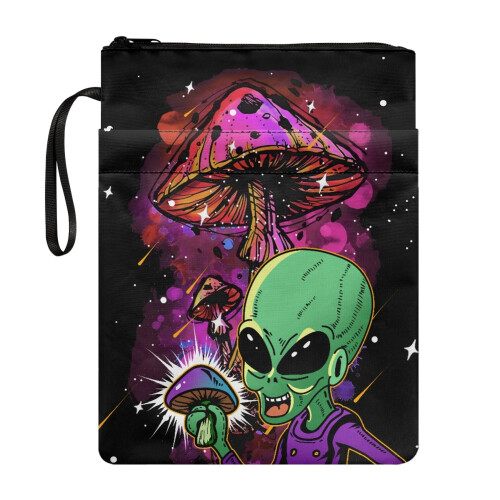 Bible Case Alien Mushroom Design Polyester Zipper Handle