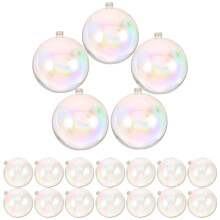 10pcs Clear Iridescent Shatterproof Ornament Balls, Fillable Plastic Bubble Decor – Compatible with Christmas Tree, Wedding, Birthday
