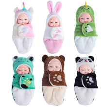 Mini Reborn Dolls Set, Cute Dolls Brown Bear Rabbit Panda Dinosaur Frog Clothes Dolls, 6 Pieces