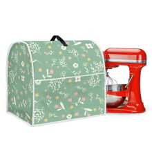 Housse lavable pour robot pâtissier avec poches et poignée, vert floral – Compatible avec KitchenAid et autres robots pâtissiers