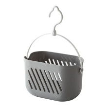 1PC Plastic Hanging Shower Basket – Portable Bathroom & Kitchen Organizer for Dorm, Pantry, Bathroom – Compatible with Standard Hooks