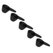 Cuillère doseuse à café en plastique noir, 1/4 de tasse, lot de 5, 9 x 3,5 cm, pour café et thé moulus – Compatible avec les cafetières