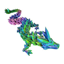 Premium 3D-printet, leddelt krystaldragelegetøj, Wyvern-inspireret, flerlags og realistisk design – kompatibel med LEGO