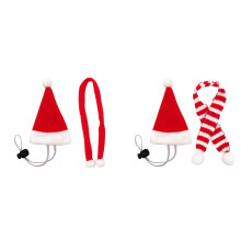 4/2/1 Tacar Scairf Hataí Nollag do Sicín Peataí Nollag, Hata Mini Santa le Strapaí Inchoigeartaithe do Chearc, Hamstair, Muc, Parrot, Éadaí